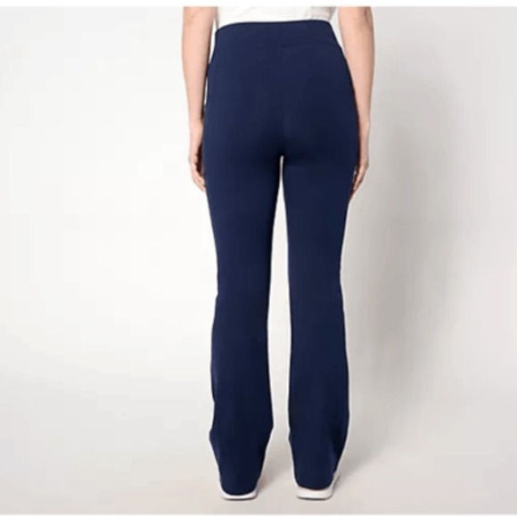 Denim & Co. Active Black Bootcut Stretch Pants Yoga Pockets Stretch Knit XS-Tall - Picture 4 of 5